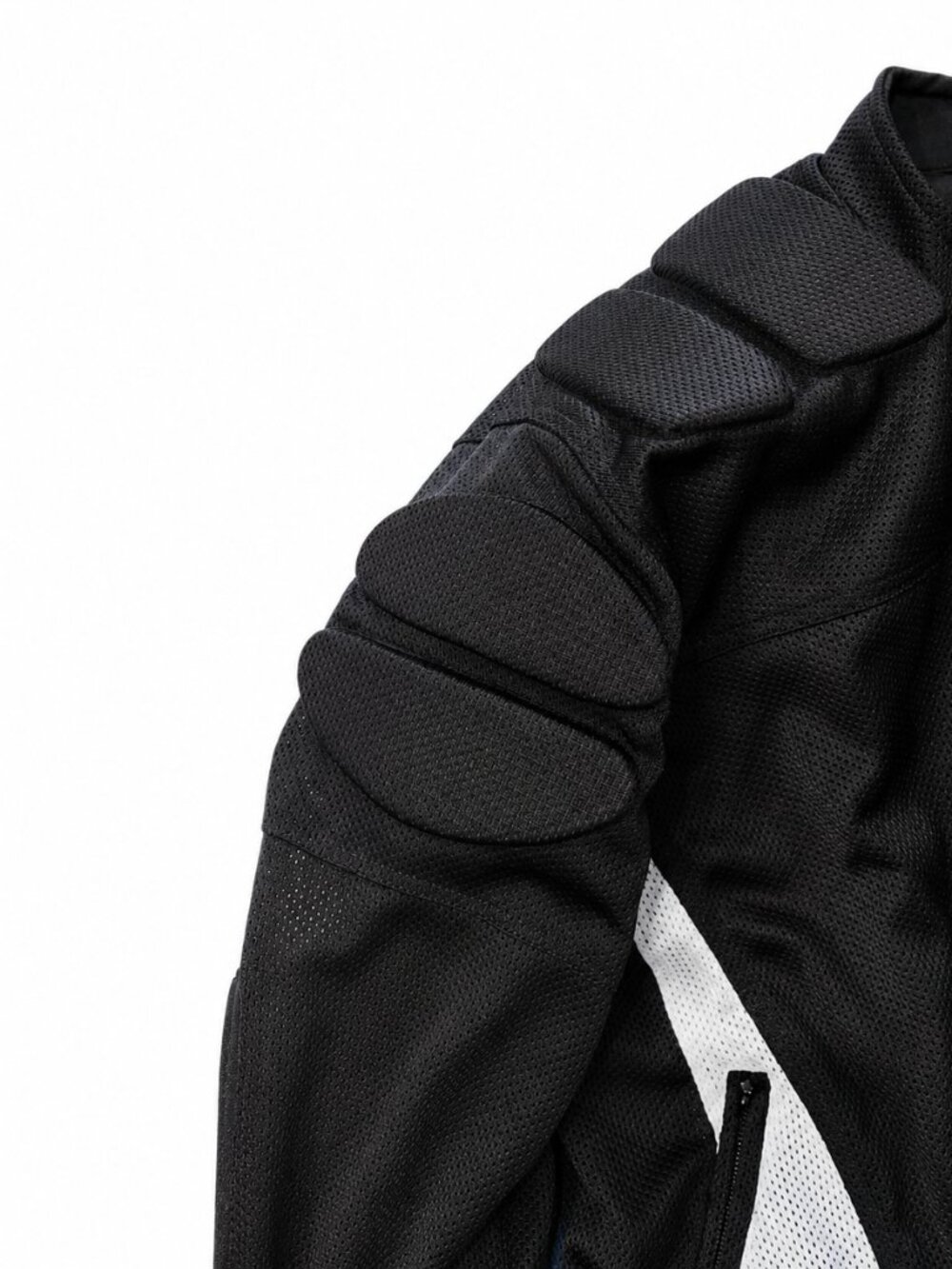MotoBoss Mesh Armored Motorcycle Jacket Men's Tall Large Black White Riding - Picture 6 of 14